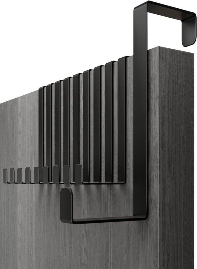 TORO Over The Door Hooks Heavy Duty Organizer Hooks for Living Room, Kitchen Hanging Clothes, Towels, Hats, Bags (Black) (4, Design - 2) - Image 1